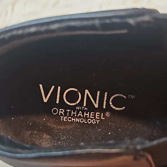 Vionic Orthoheel Black Leather Elastic Strap Ankle Boot - Picture 10 of 11